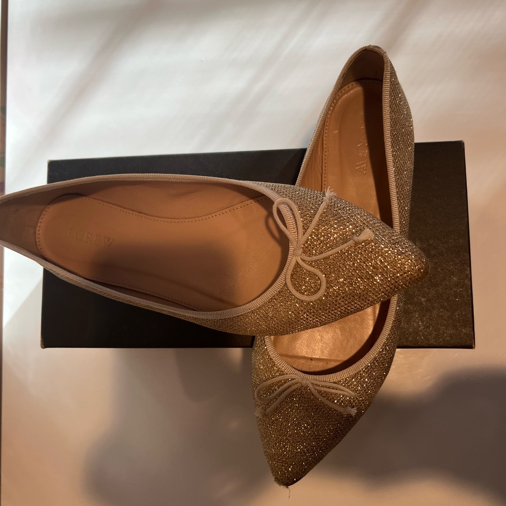 Gold sparkle J.Crew flats